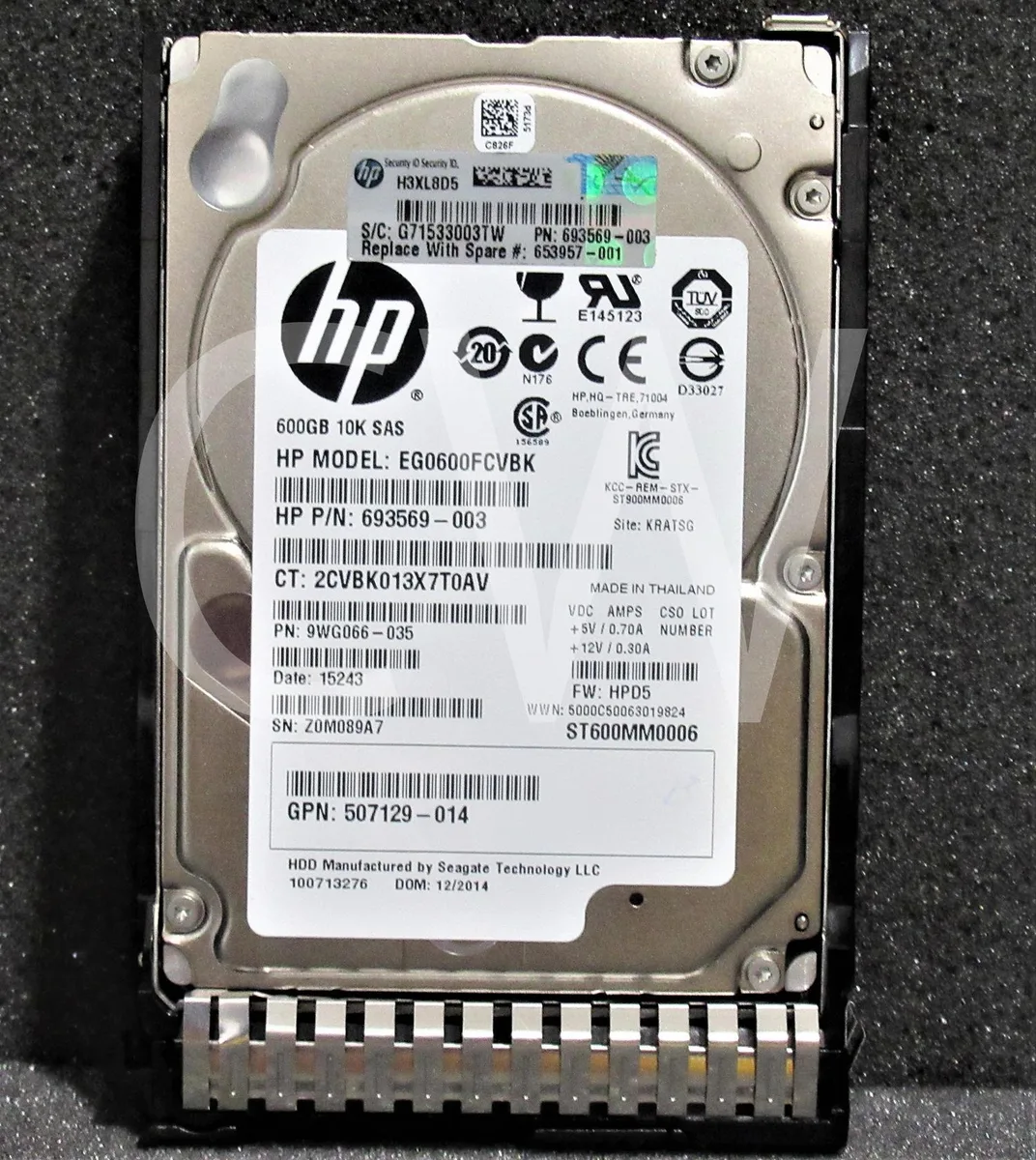 HP HP EG0600FBVFP 600GB 10000RPM SAS 2.5in internal hard drive — product photo
