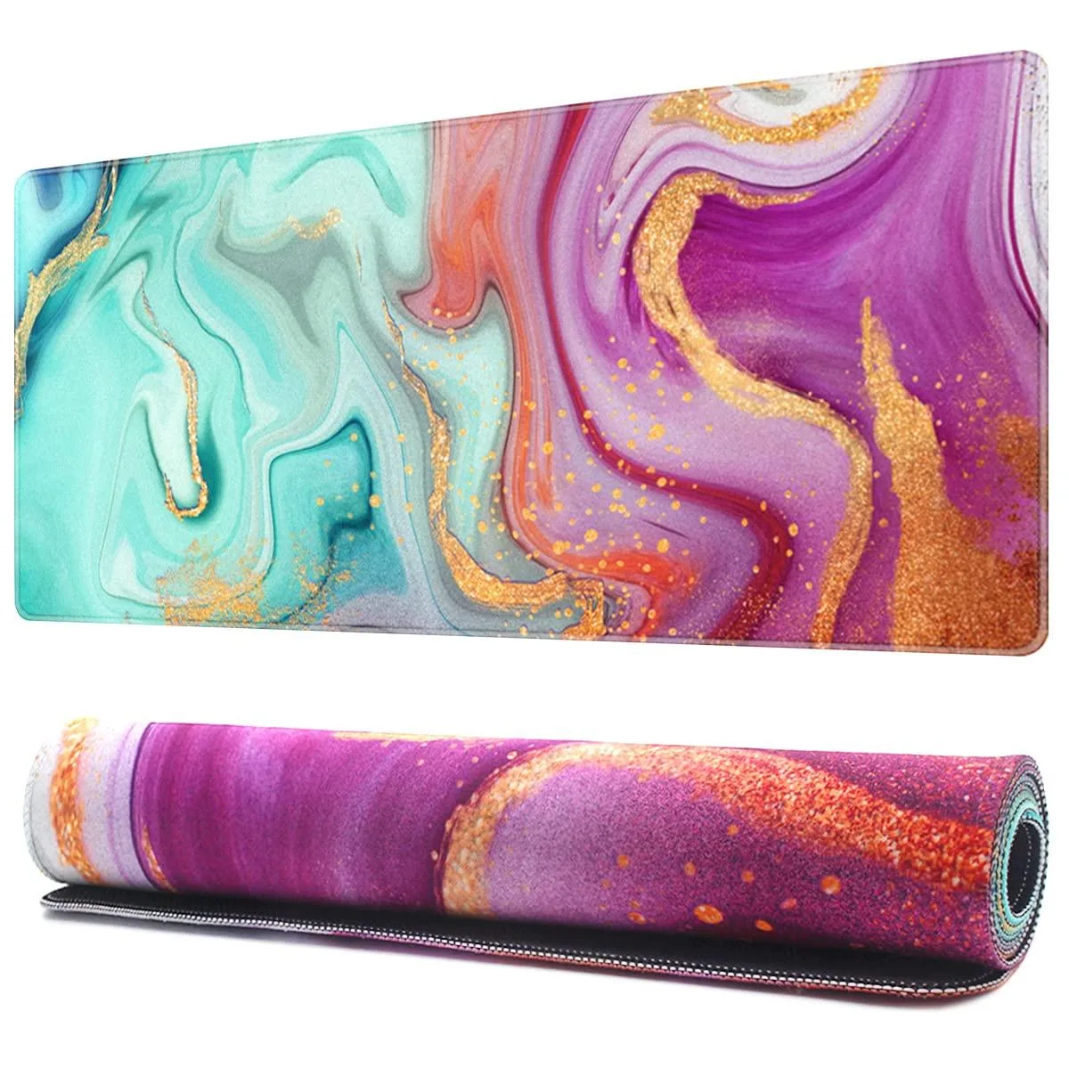 KEHIPI KEHIPI Extended Mouse Pad 35.4x15.7 in Marble Pink and Blue — product photo