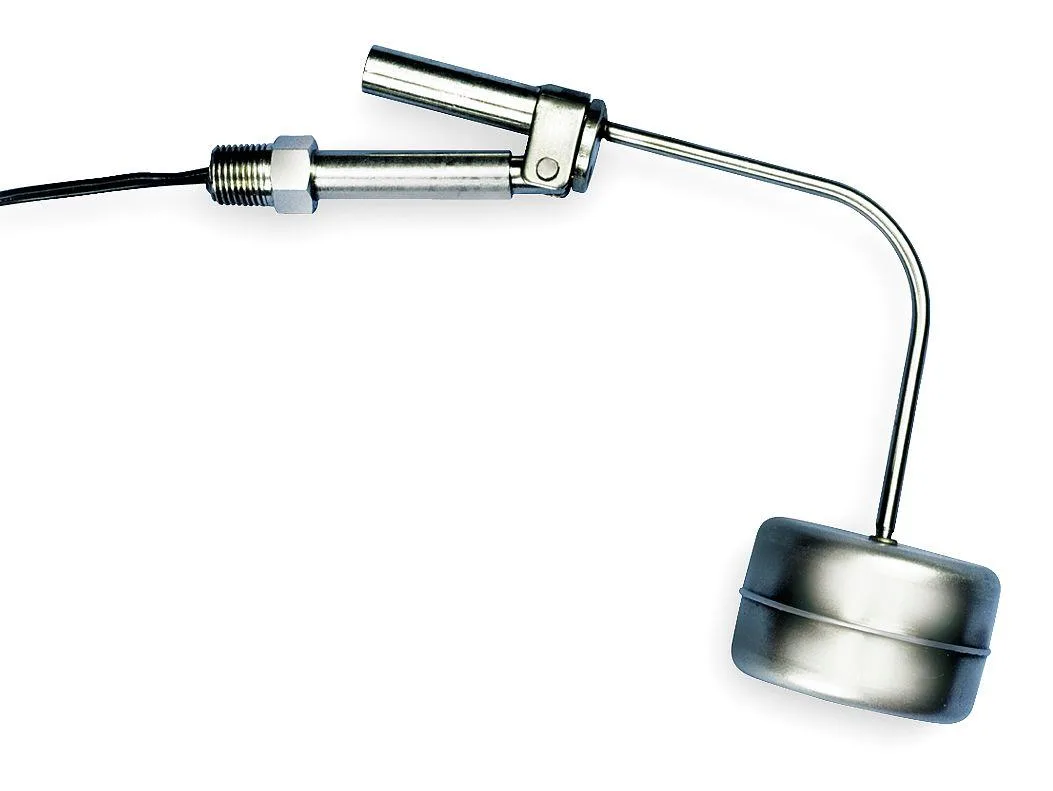 Stainless steel liquid level switch with 1/8 NPT fitting and cylindrical float