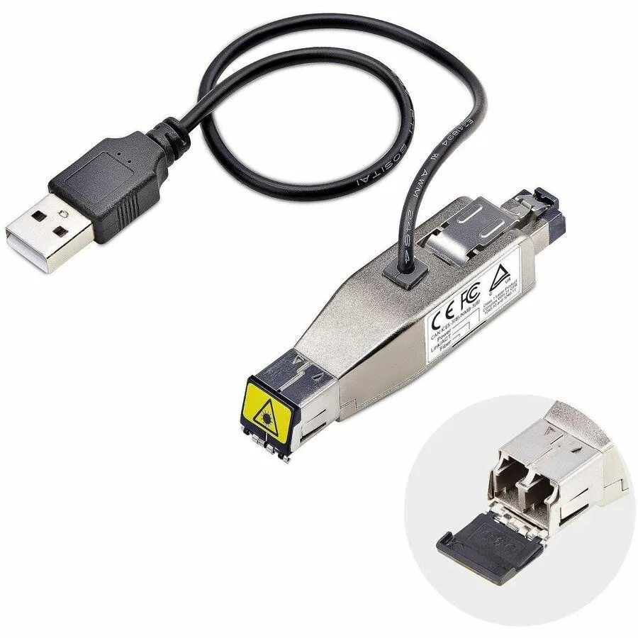 STARTECH STARTECH Gigabit Fiber to RJ45 Media Converter Dongle TAA 10km 800m — product photo