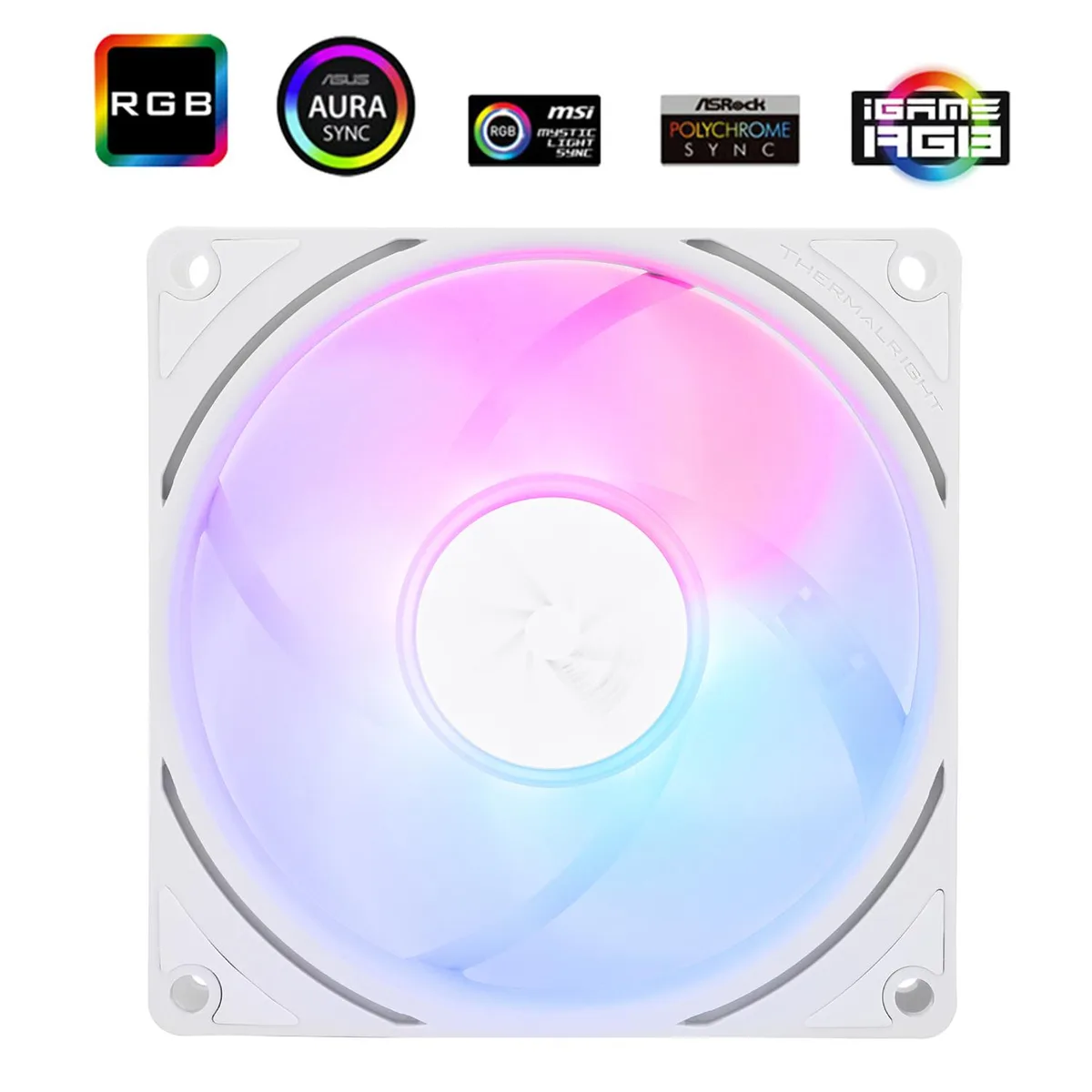 Corn Electronics Corn Electronics 92mm ARGB Case Fan White 2200 RPM 4 PIN PWM — product photo