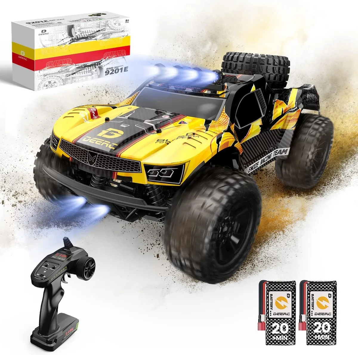 usbroway usbroway 9201E 1:10 RC truck 48 km/h 4x4 540 motor 2.2 kg servo 30A ESC 2×1200 mAh 40 min — product photo