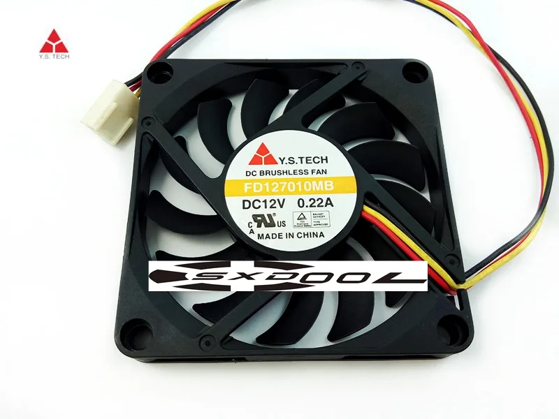 SXDOOL SXDOOL Y.S.TECH FD127010MB 70mm 12V 3-pin case fan — product photo