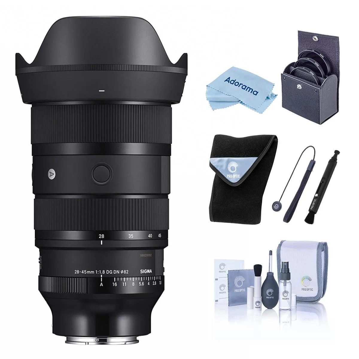 SIGMA SIGMA 28-45mm f/1.8 DG DN ART Lens for Sony E, Black, Bundle — product photo
