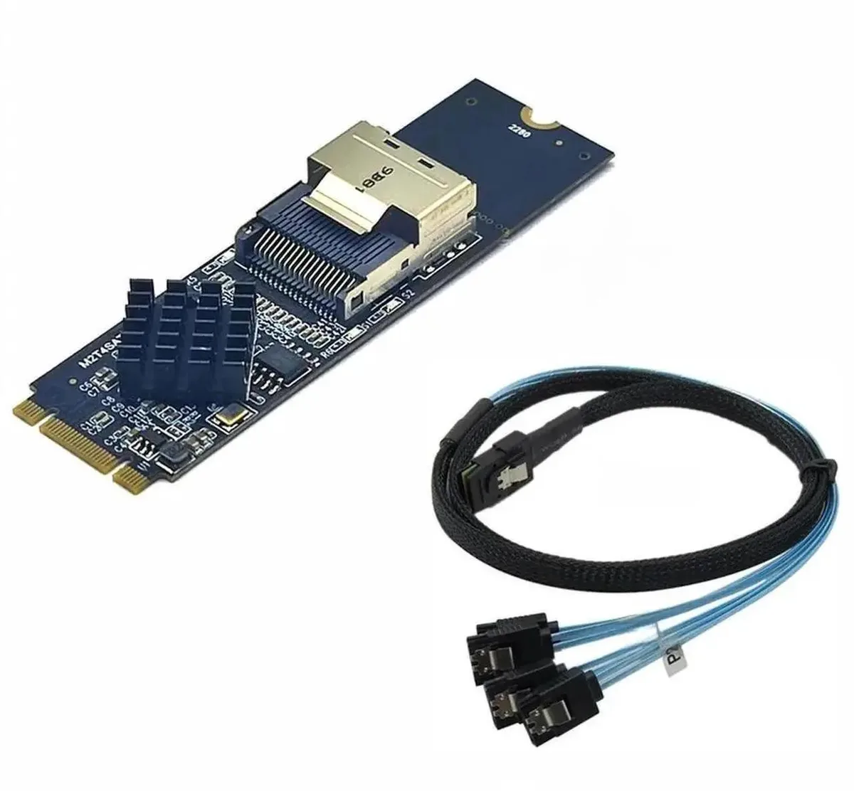 SMUGDESK SMUGDESK M.2 NVMe to Mini SAS SFF-8087 4-Port SATA 3.0 6Gbps Adapter — product photo
