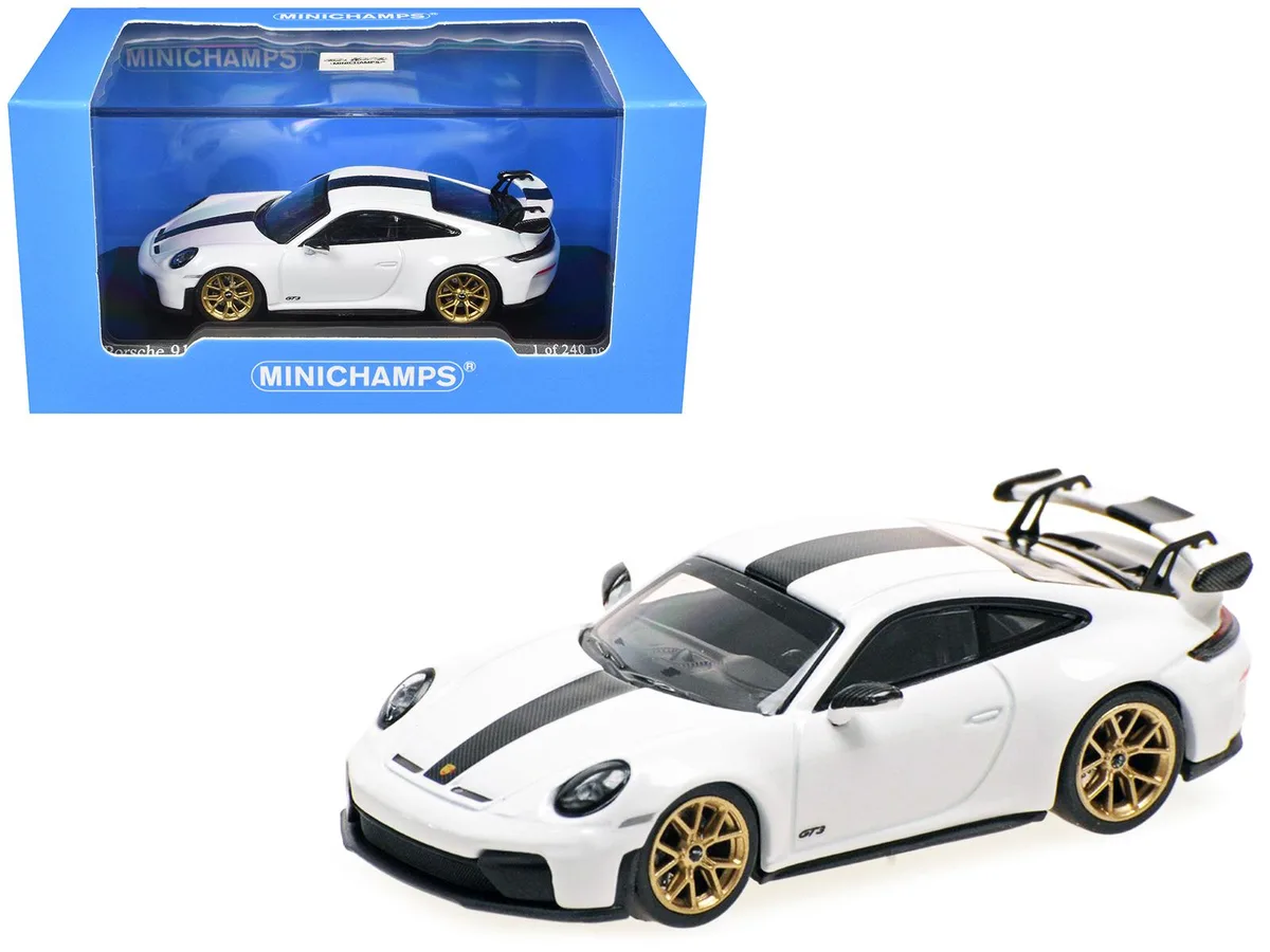 Minichamps Minichamps 2025 Porsche 911 (992.2) GT3 Weissach White Carbon Stripe 1/64 240 pcs — product photo