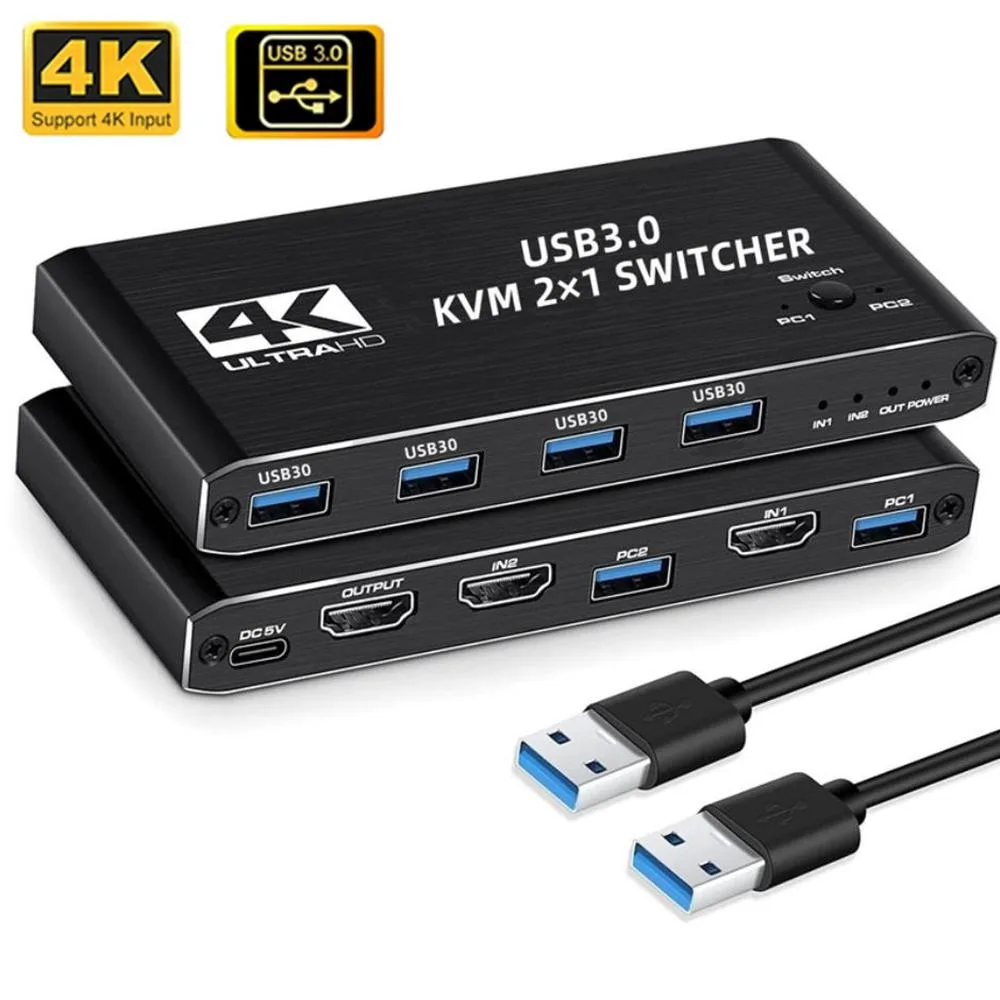 Teamyo Teamyo 4K 60Hz HDMI 2.0 KVM Switch 2-Port USB 3.0 — product photo