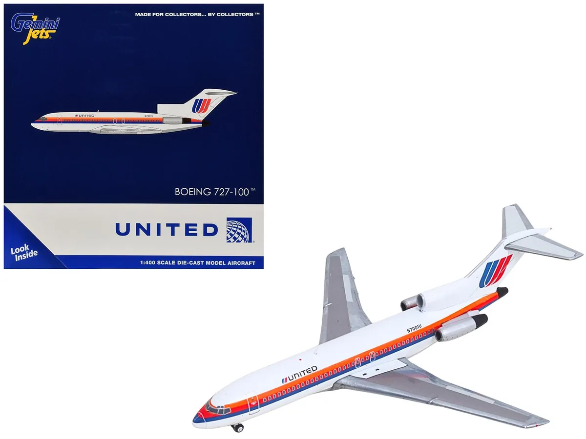 GeminiJets GeminiJets Boeing 727-100 United Airlines Saul Bass Livery 1/400 Diecast Hobby Collectible — product photo