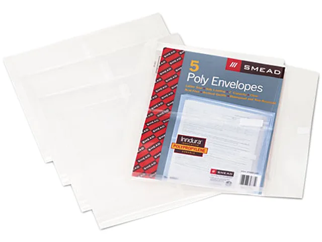 Smead Smead 89661 Side-Load Envelope Accessory 1 1/4 Inch Expansion Letter Poly Clear 5 Pack — product photo