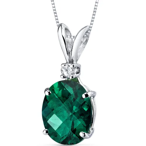 Oravo Oravo 14 kt White Gold Oval Emerald Pendant 2.50 ct 2.29 ct 18 in — product photo