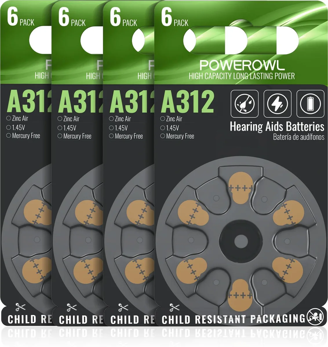 No Sew No Sew 24 Count Size 312 Zinc Air Hearing Aid Batteries — product photo