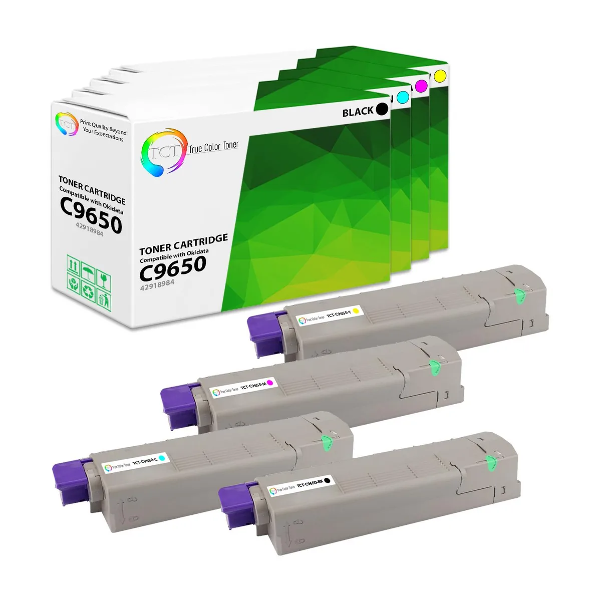 True Color Toner True Color Toner C9650 4 Pack Toner Cartridge 4 Colors 18000 16000 Pages — product photo