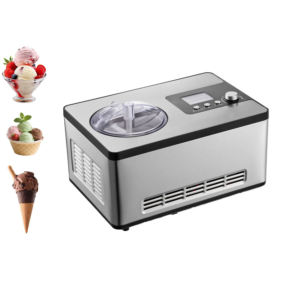 VEVOR VEVOR ICE2032-UL Ice Cream Maker 2 QT 180W Silver — product photo