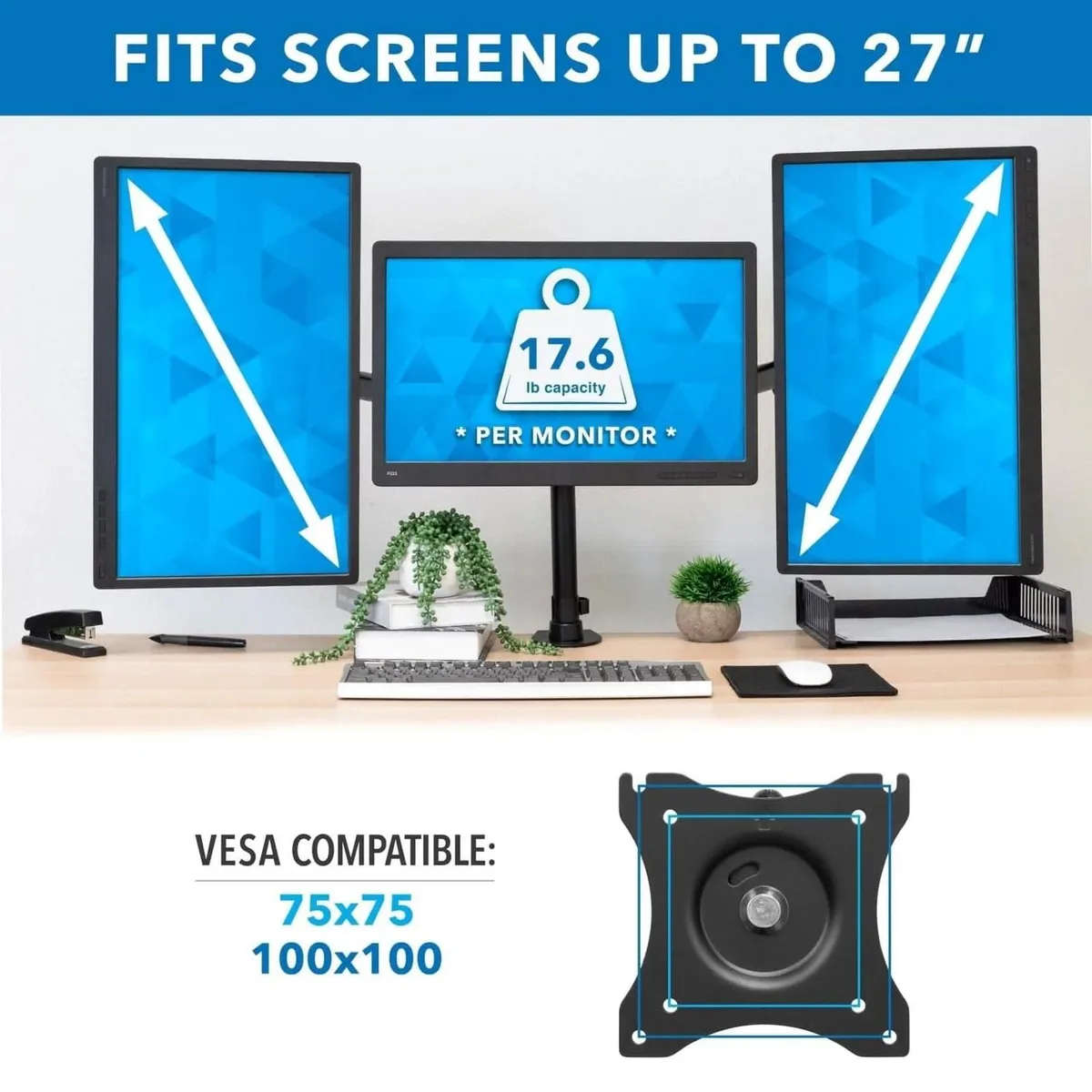 Mount-It Mount-It MI-1753 Triple Monitor Desk Mount 13-27 Inch — product photo