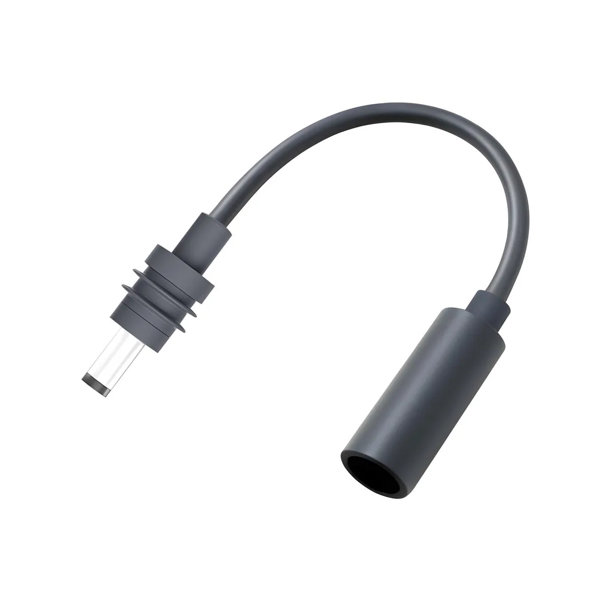 Short black waterproof DC 5.5x2.1 male-to-female extension cable