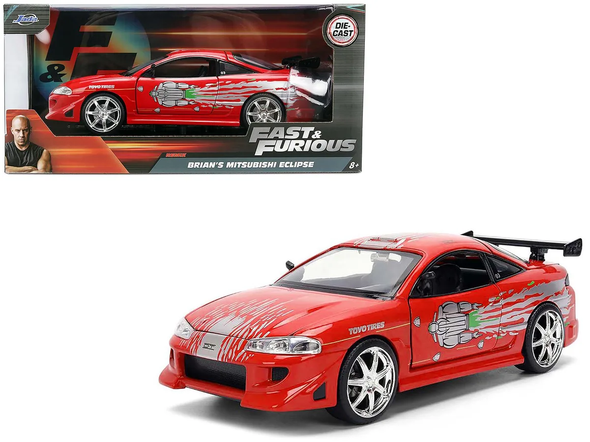 Jada Jada Brian's Mitsubishi Eclipse Red 1/24 Diecast 2001 Movie — product photo