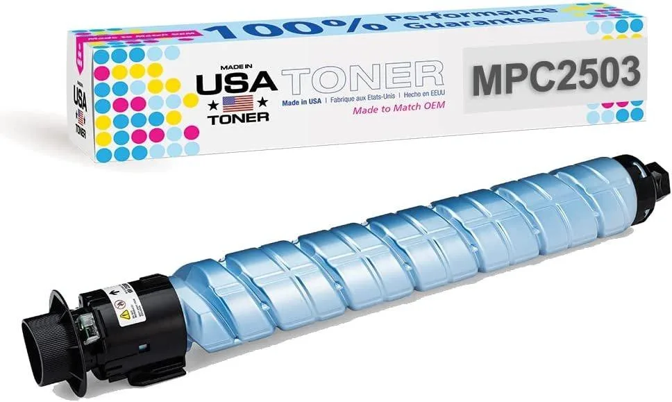 MADE IN USA TONER MADE IN USA TONER Cyan Toner Cartridge for Ricoh MP C2003 C2503 C2004 C2504 841921 — product photo