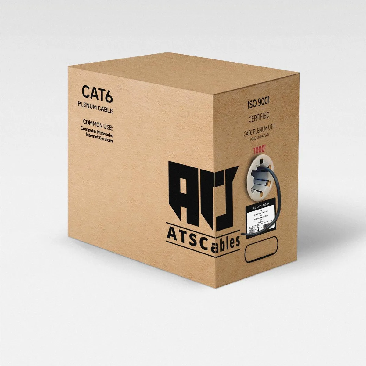ATS Cables ATS Cables Cat6 Plenum 1000ft 550MHz 23AWG network ethernet cable — product photo