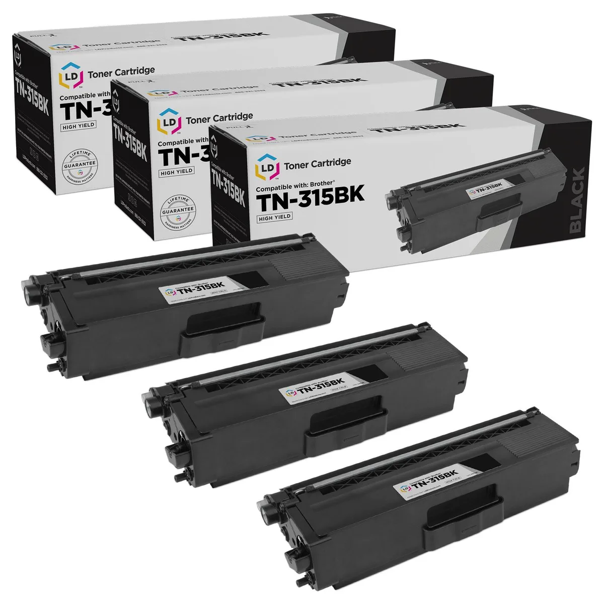 LD Products LD Products TN315Bk (TN310Bk) 3-Pack Black Toner Cartridges — product photo