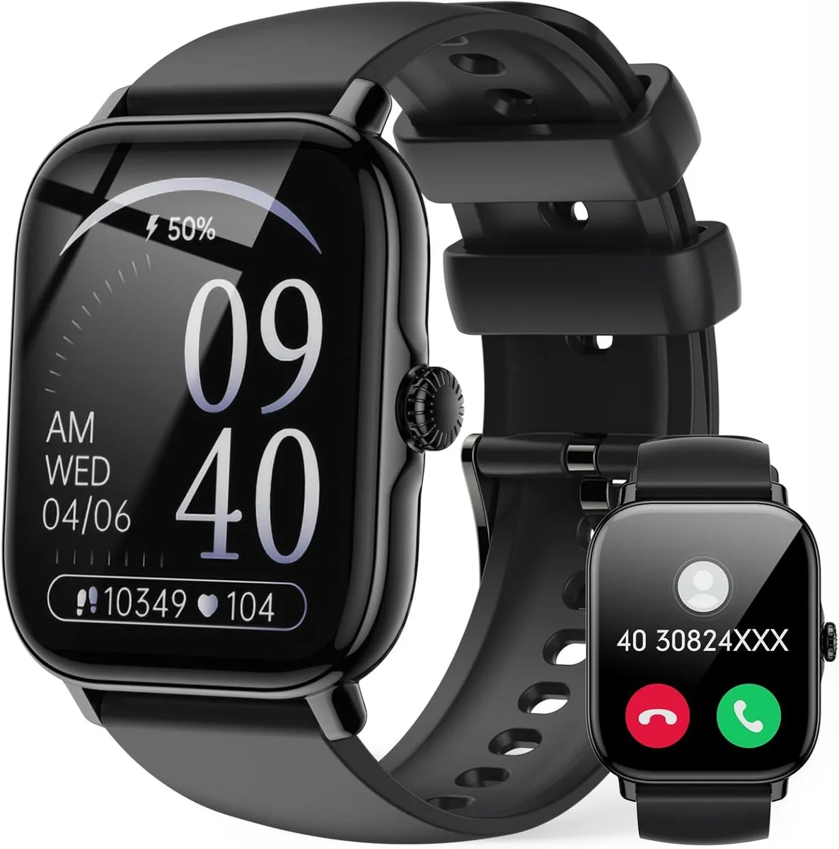 IHDAPP IHDAPP Smart Watch 1.85" 240*286 IP67 Bluetooth 5.0 270mAh Black — product photo