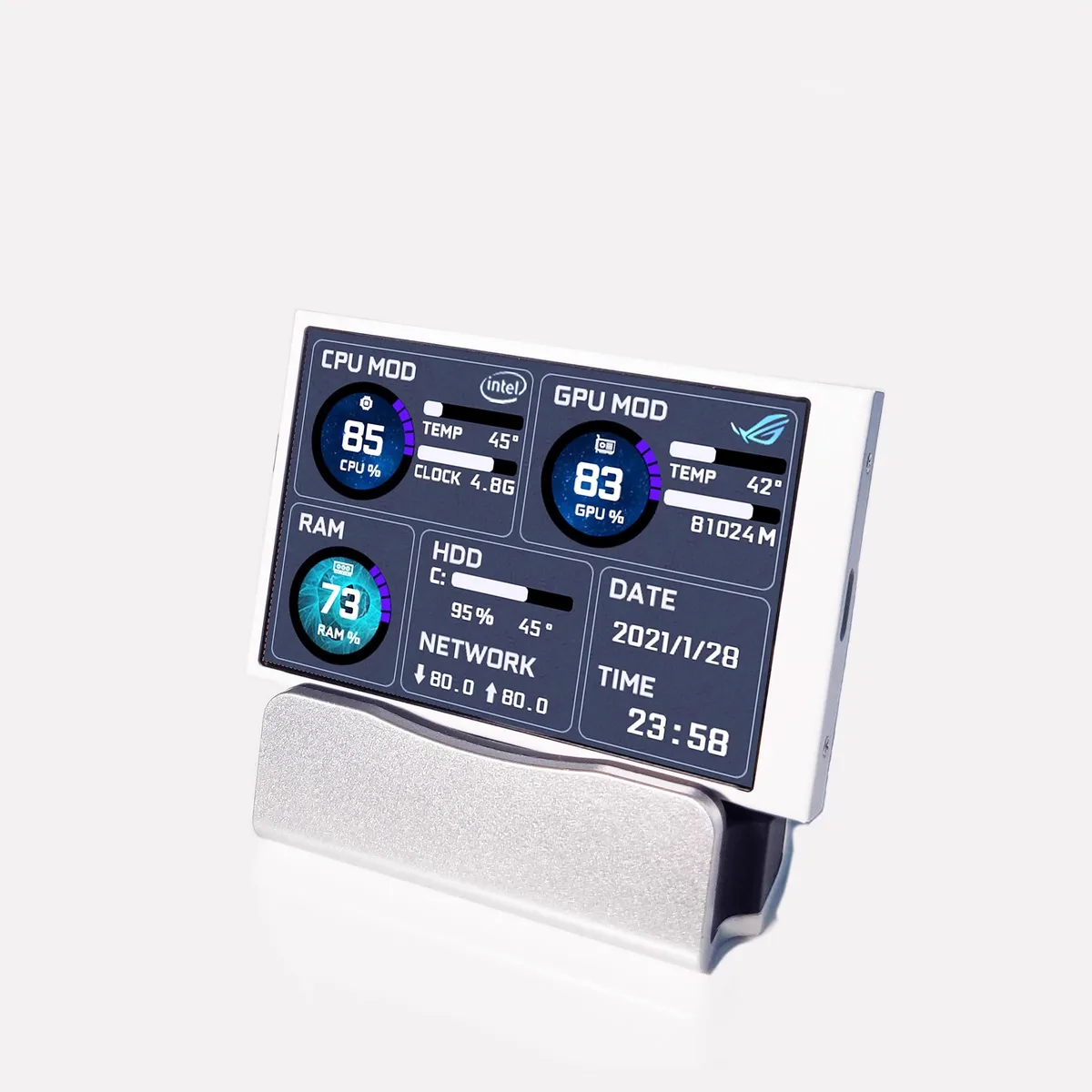 Corn Electronics Corn Electronics 3.5" IPS Secondary Screen White — product photo