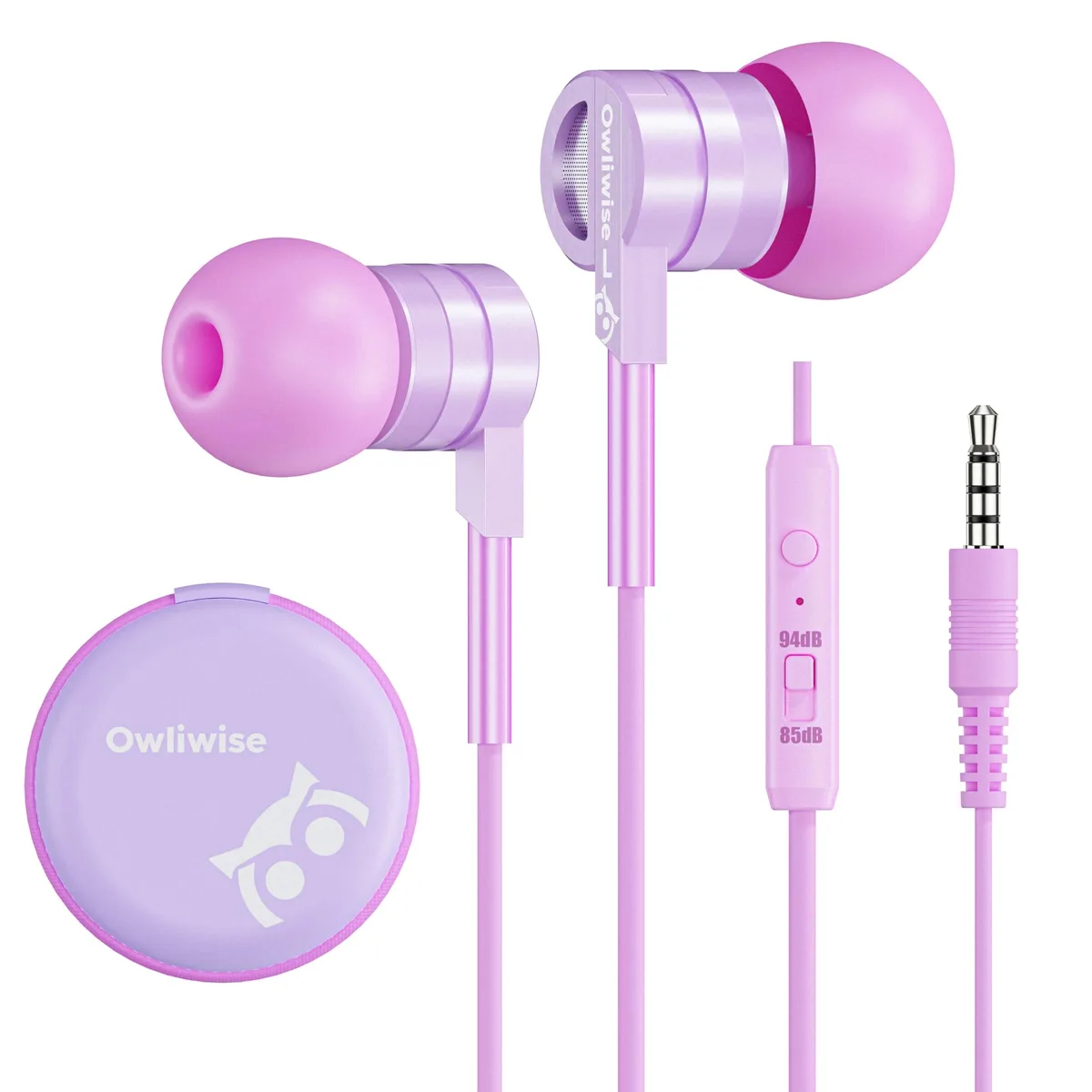 Owliwise ORB-DY04 Purple Wired Earbuds 85/94dB — product photo