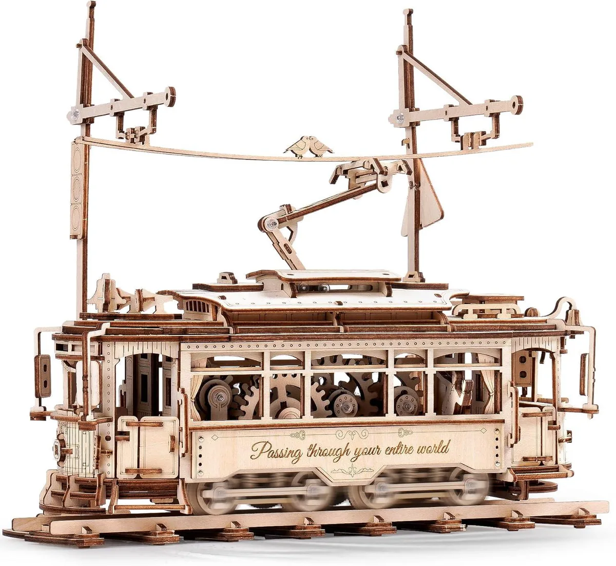 ROKR ROKR 3D Wooden Puzzle Tram Train Set 374pcs 11.2*6.5*9.7in — product photo