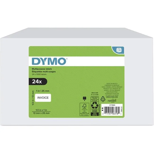 DYMO DYMO 2173845 Label Printer Labels 1/2x1in 2-Up 1000ct 24pk — product photo