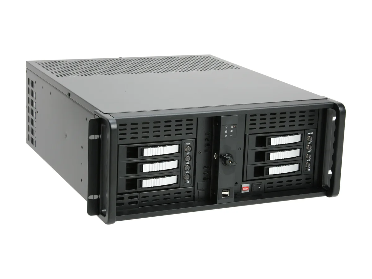 iStarUSA Inc. iStarUSA Inc. D-406-B6SA-SILVER-ND 4U Server Chassis 6 Hot-Swap Bays 20.8" Depth — product photo