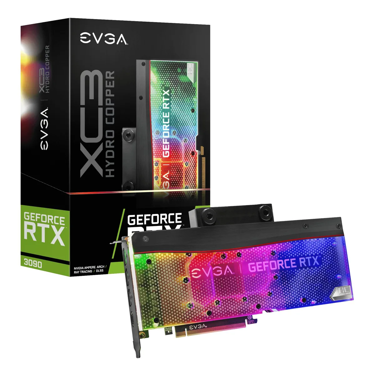EVGA EVGA GeForce RTX 3090 XC3 Ultra Hydro Copper Gaming graphics card — product photo