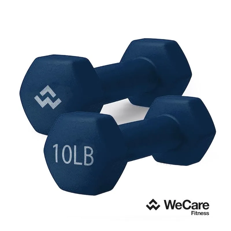 WeCare WeCare WC-2P-10LB-BL 10 lb Neoprene Dumbbell Pair Blue home gym — product photo