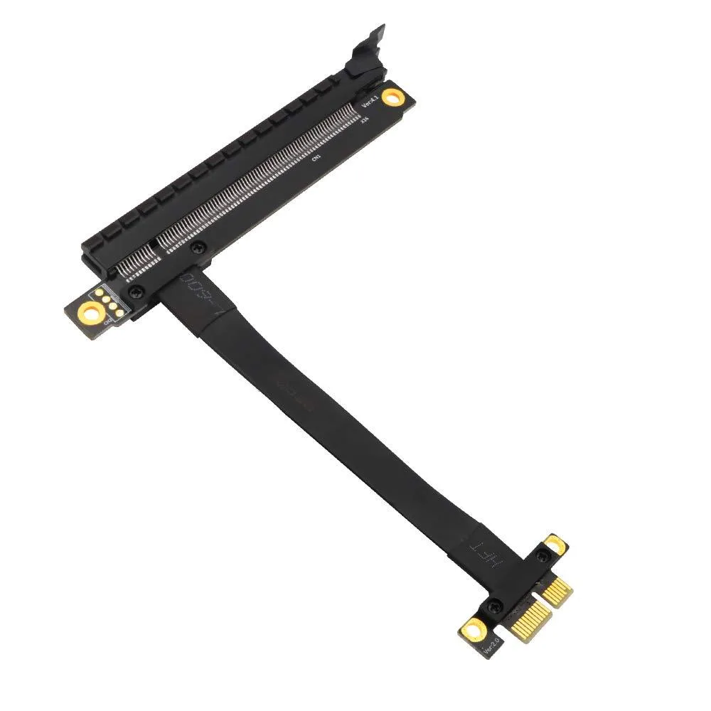 Fervit PCIe 1x to 16x riser cable 20cm with gold connectors and bolted PCB shield