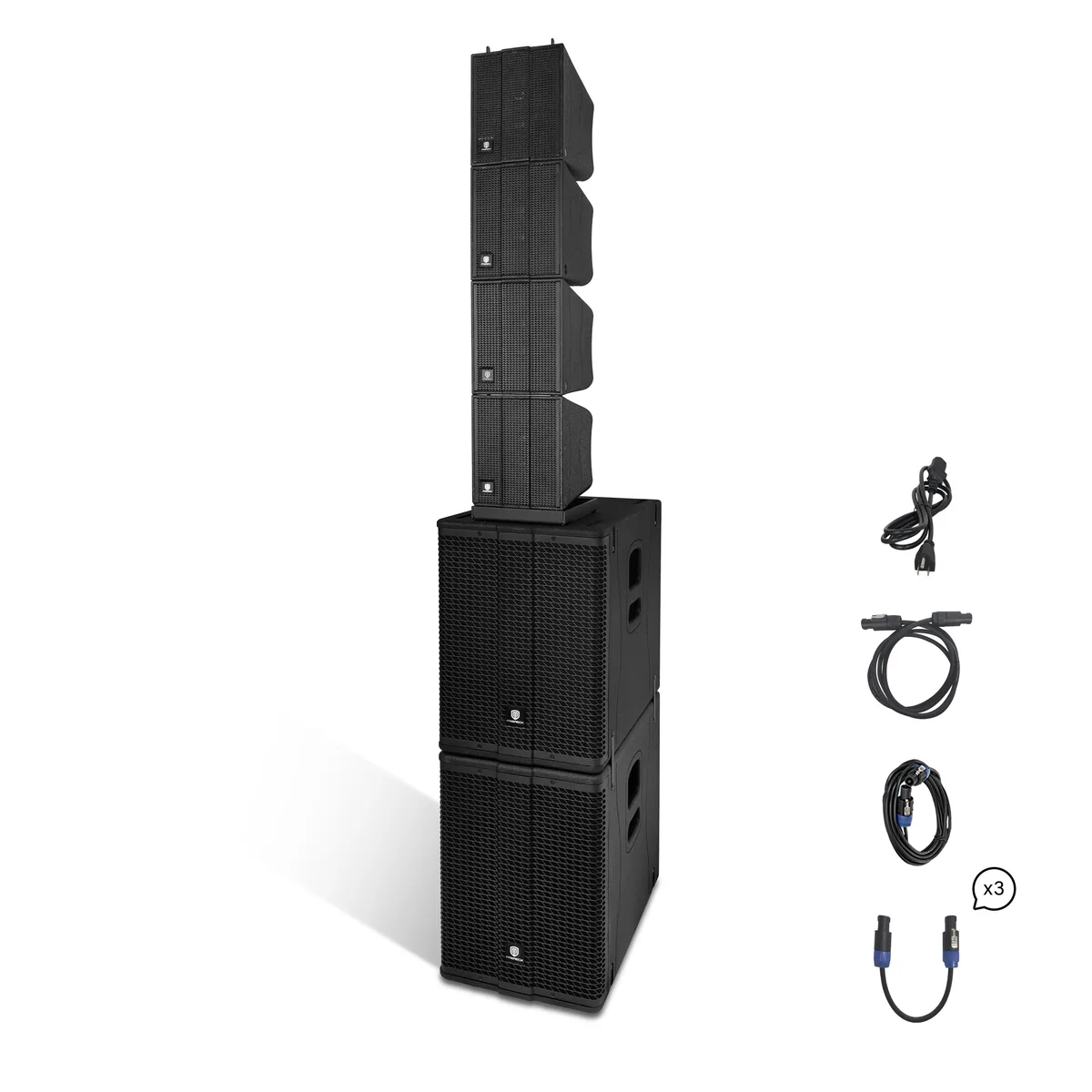 PRORECK PRORECK Stage Pro 12 8000W PA Speaker System with 4 Line Array Speakers and Dual 12" Subwoofer — product photo