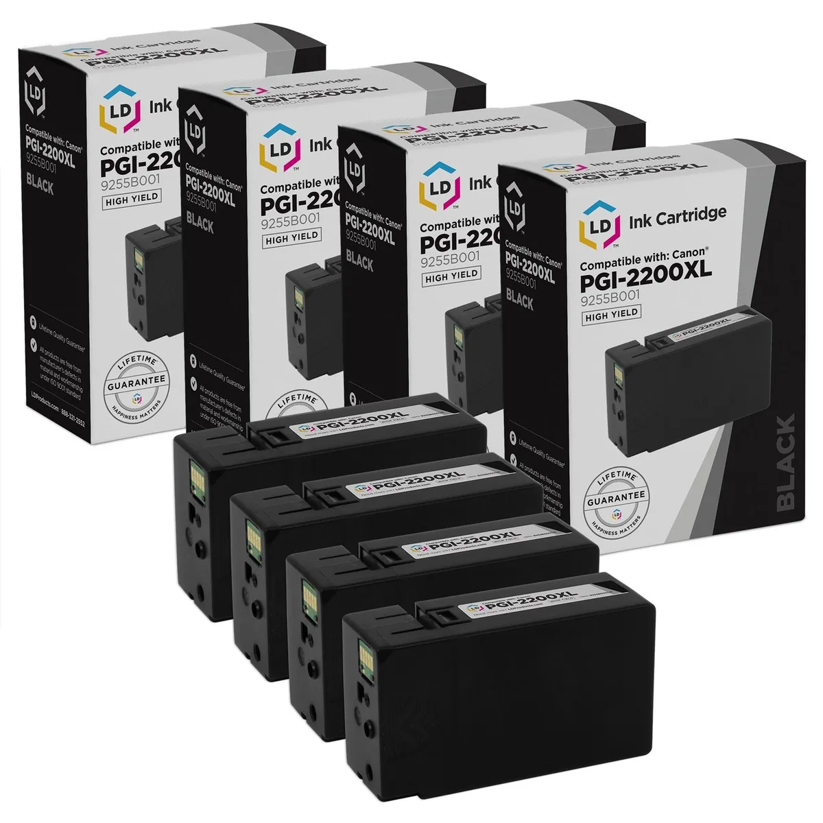 LD Products LD Products PGI-2200XL 9255B001 Black Ink Cartridge 4-Pack 2500 Pages — product photo
