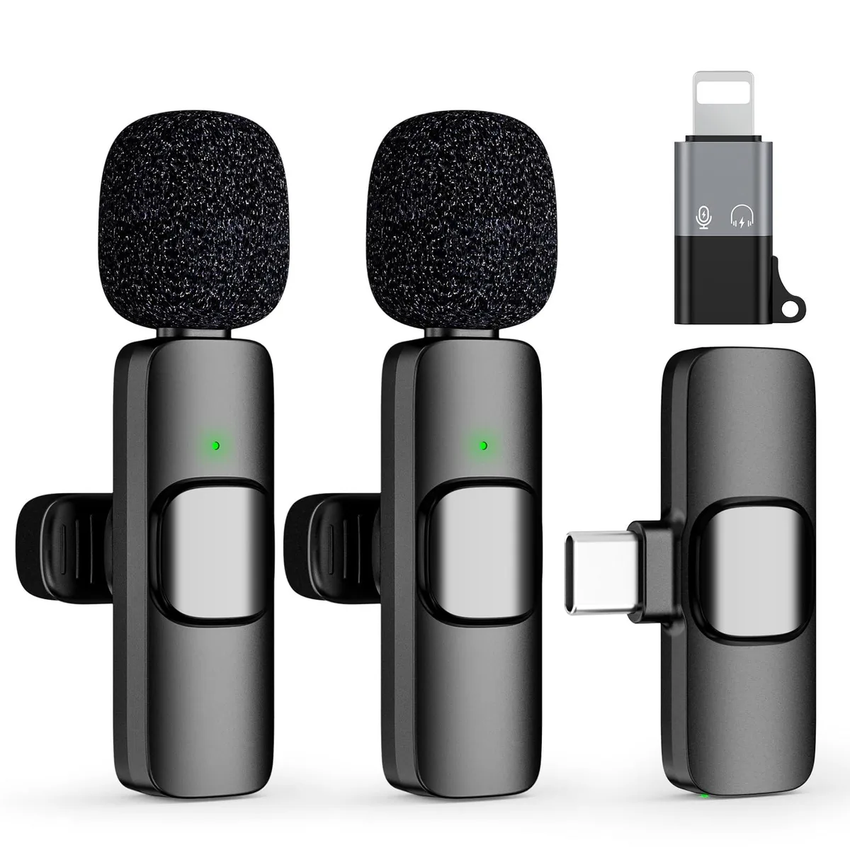HEHOTTC K1 Dark Black Wireless Lavalier Microphone 3.5 mm Jack 65 FT Range — product photo