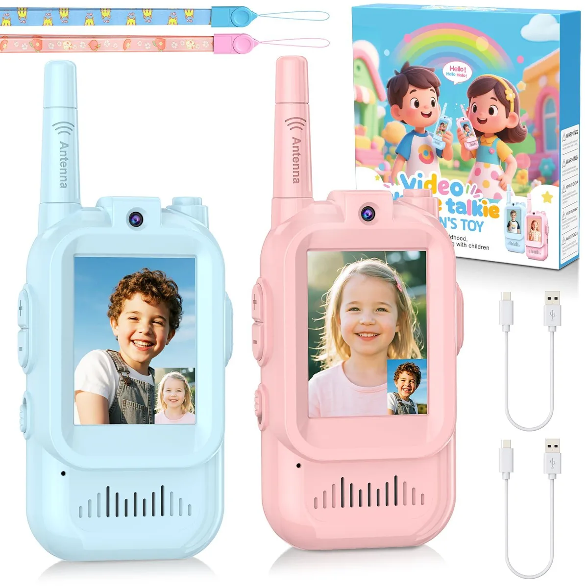  Alotwan JK200 Video Walkie Talkie 2 Pack 650mAh 1000ft — product photo