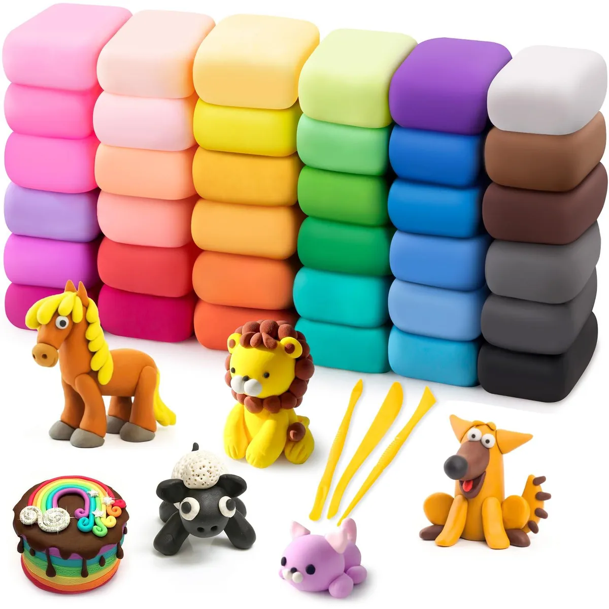 Exptolii Air Dry Clay 36 Colors 13g Sculpting Set — product photo