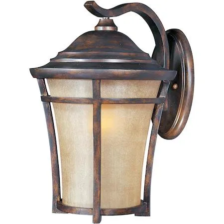 Maxim Balboa VX outdoor wall light, 12 inch copper oxide finish with golden frost glass