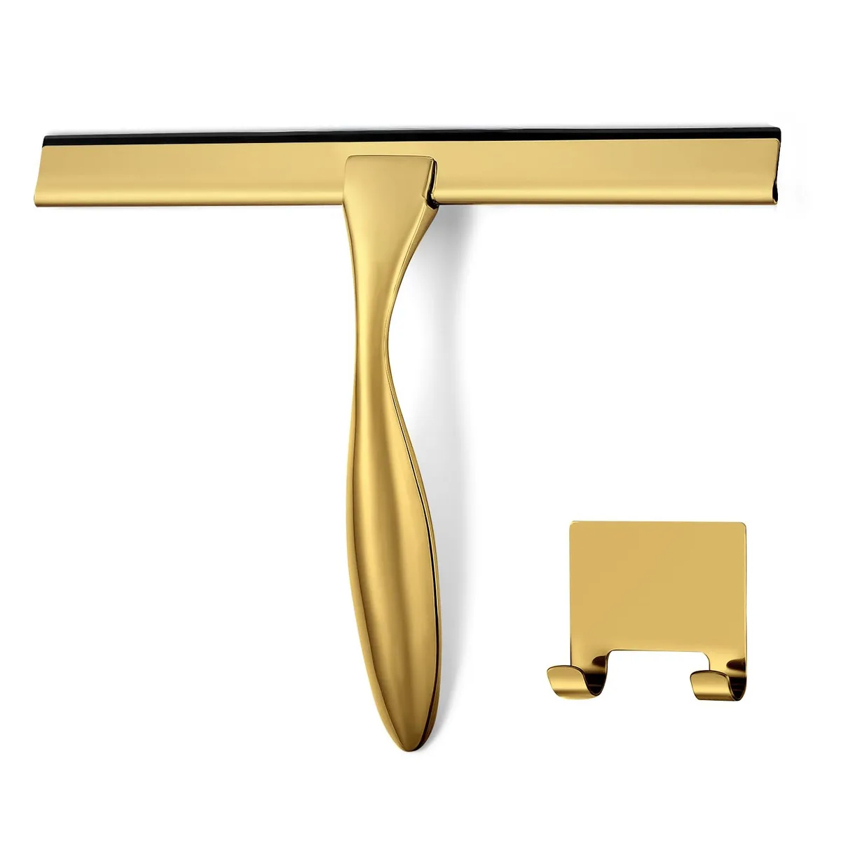  Hiware 10-inch Shower Squeegee Brass Stainless Steel — product photo