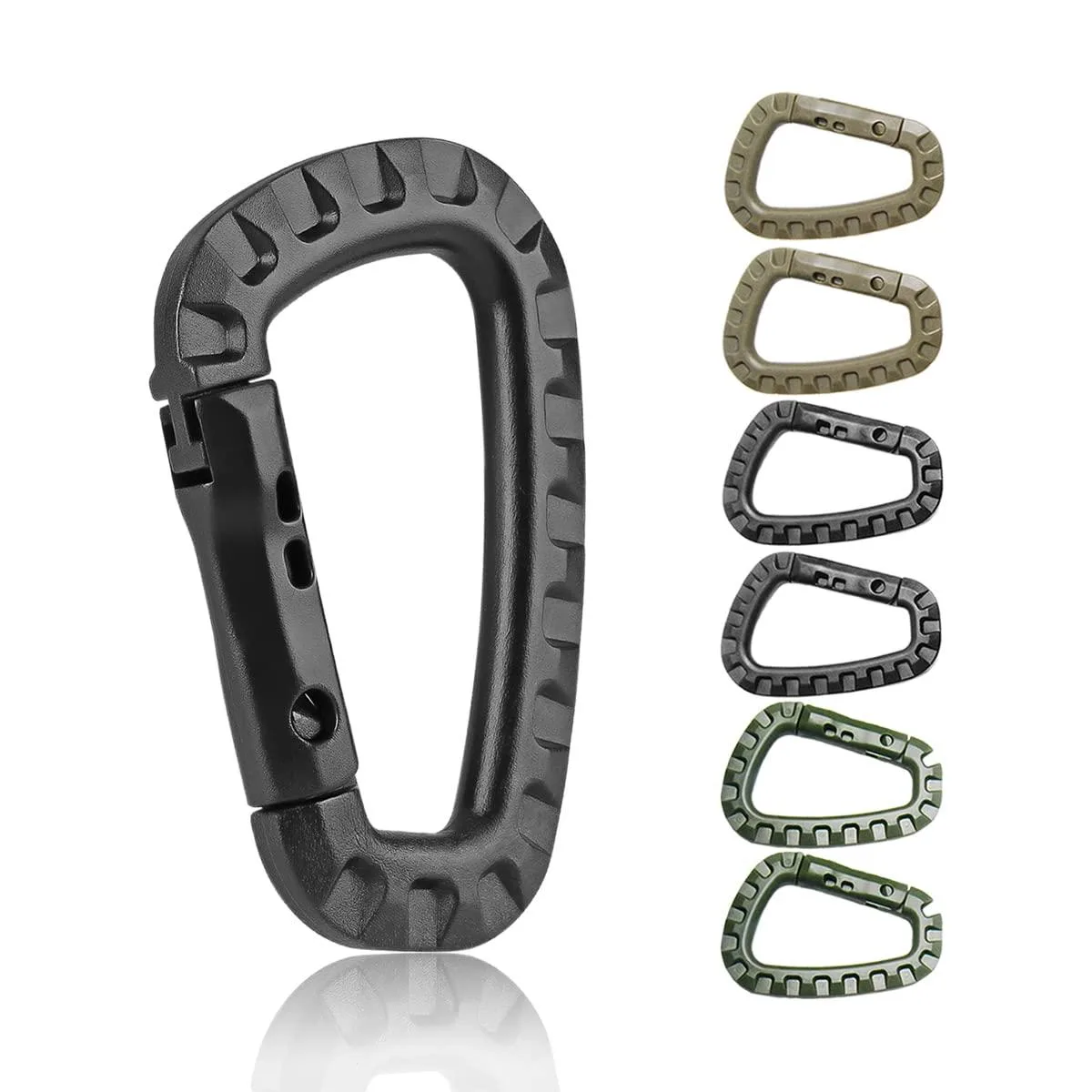  CooBigo FLC127-C(Mix) 6pcs Large Plastic D-Ring Keyholder Mixed Color — product photo