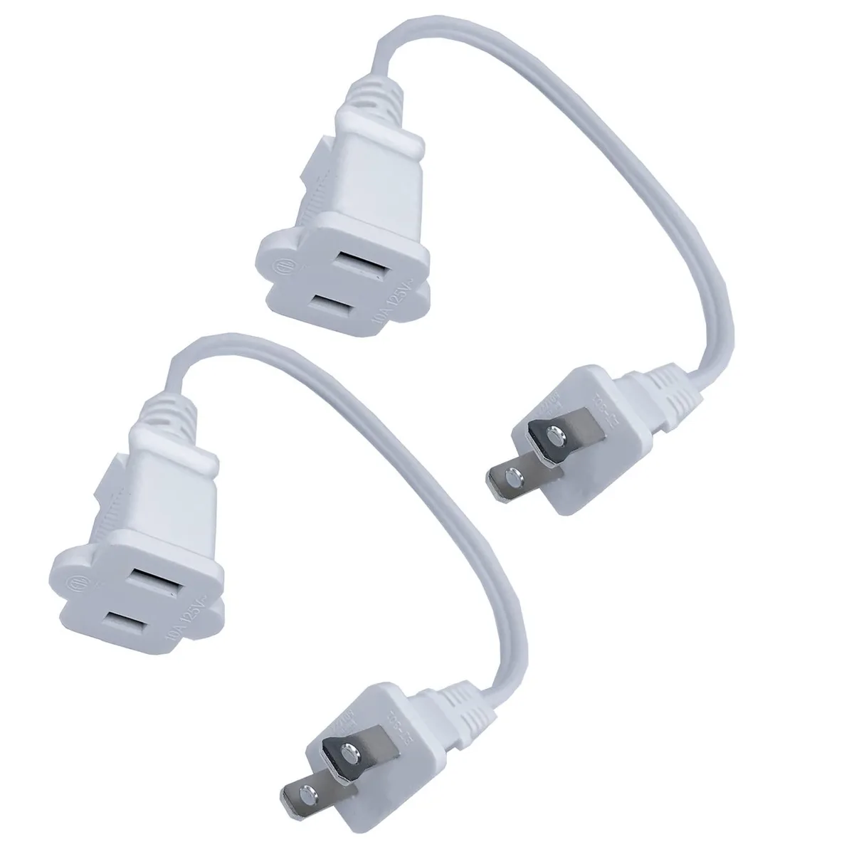  Lpins 1 ft 18 AWG 10 A 125 V Power Extension Cord 2 Pack — product photo