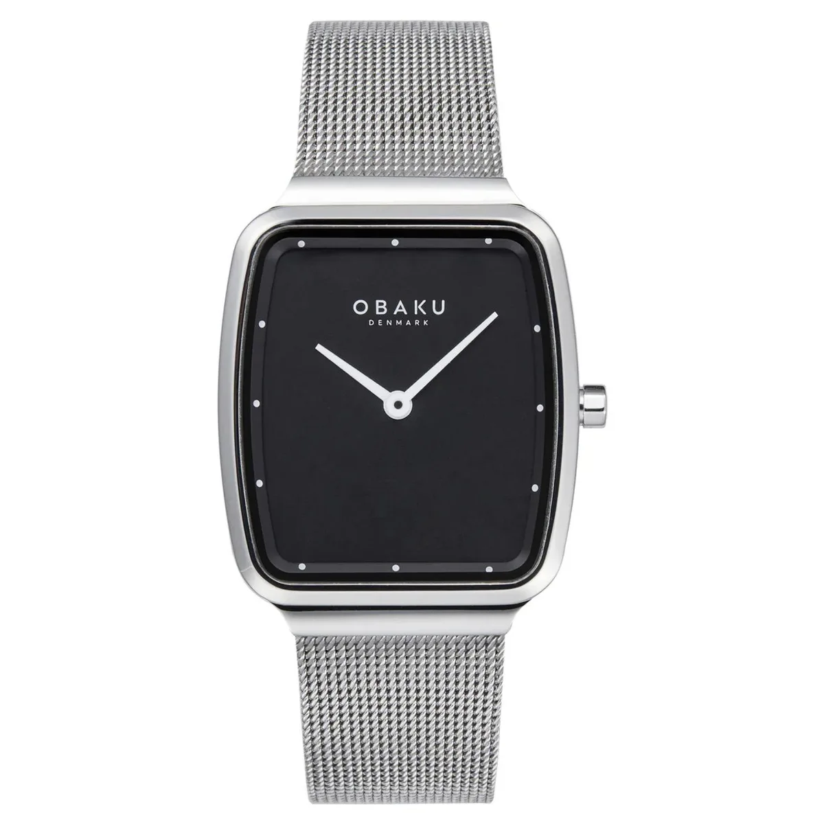 Obaku Tern Lille stainless steel watch with black dial and metal bracelet