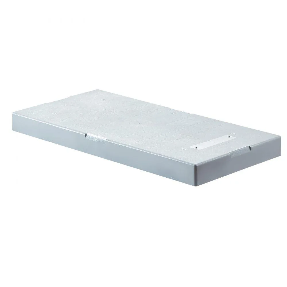 Gray rectangular polypropylene pad 38 by 18 by 3 inches textured both sides