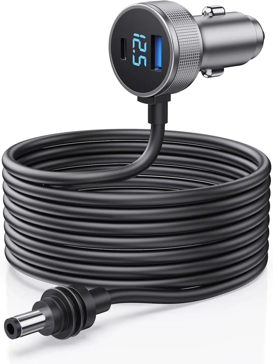 Vostolobo Team8-01 Starlink Mini Car Charger 13.1ft 40W USB-C 35W USB-A Digital Display — product photo