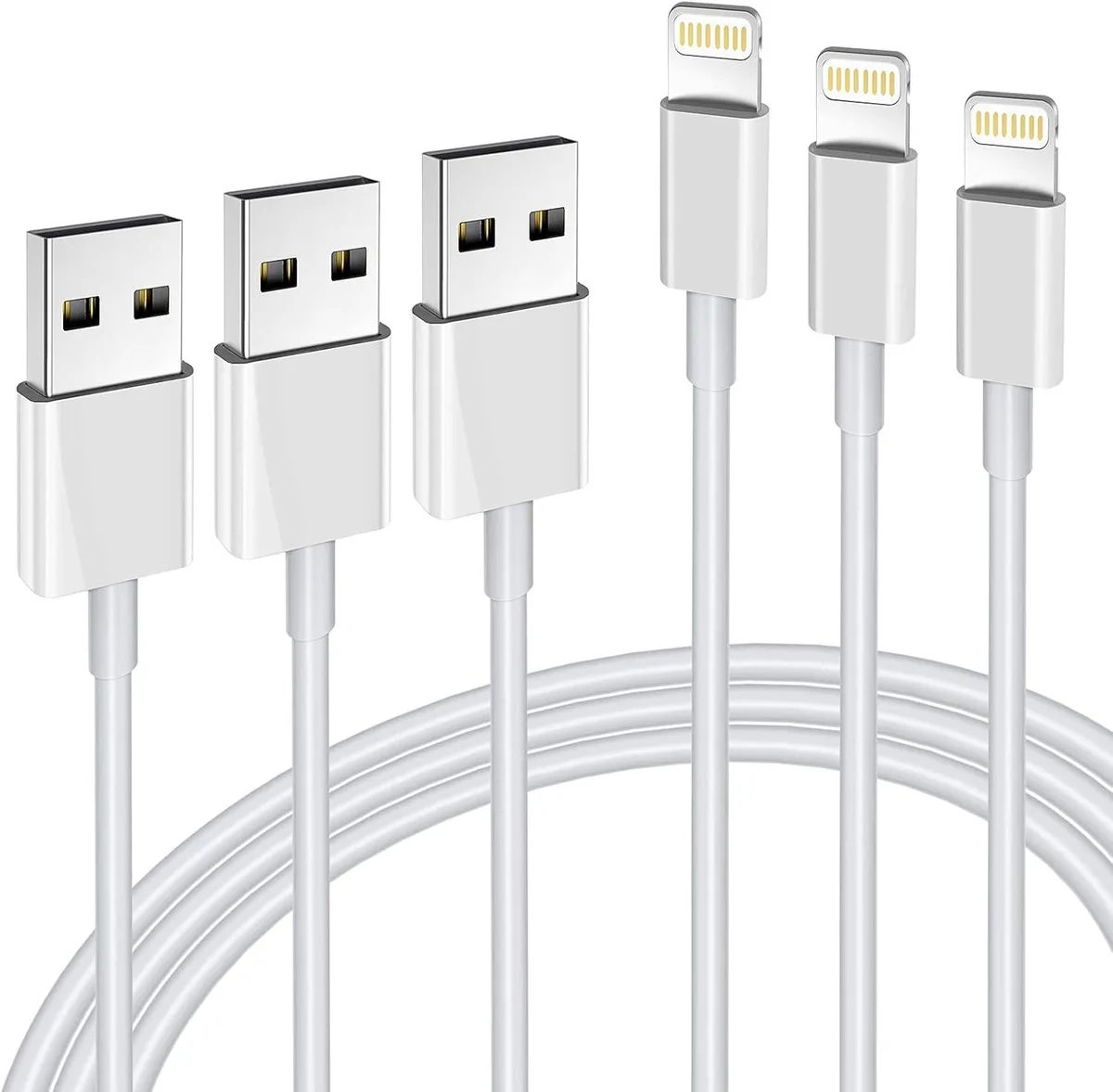 MCHOSE MCHOSE Lightning Cable 3 Pack 6FT MFi Certified 2.4A 480Mbps — product photo