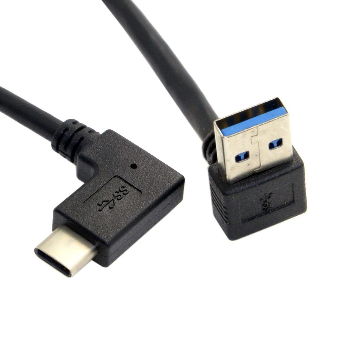 Fervit Fervit Reversible USB 3.1 USB-C 90° Up Angled to USB-A Male Data Cable 30cm — product photo