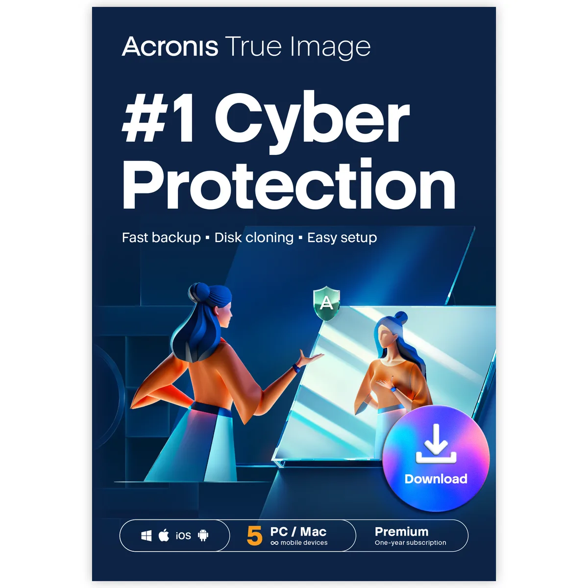 Acronis Inc. Acronis True Image Premium utility 5 Computers 1 TB Cloud 1 Year HORASHLOS — product photo