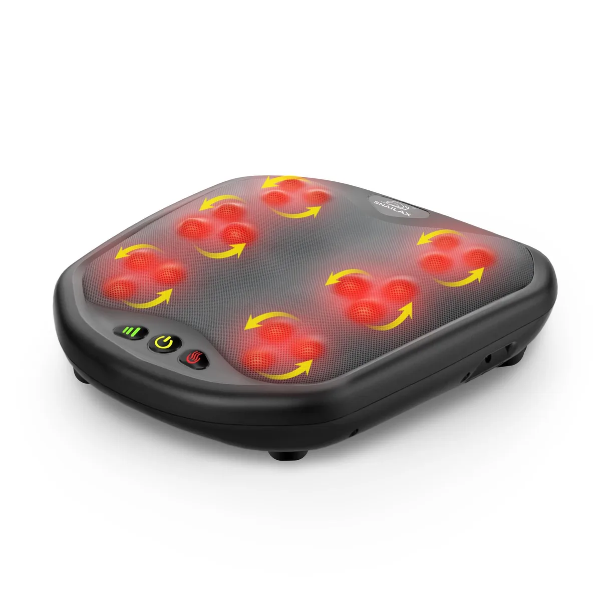 Black rectangular foot massager with washable cover and toe control panel