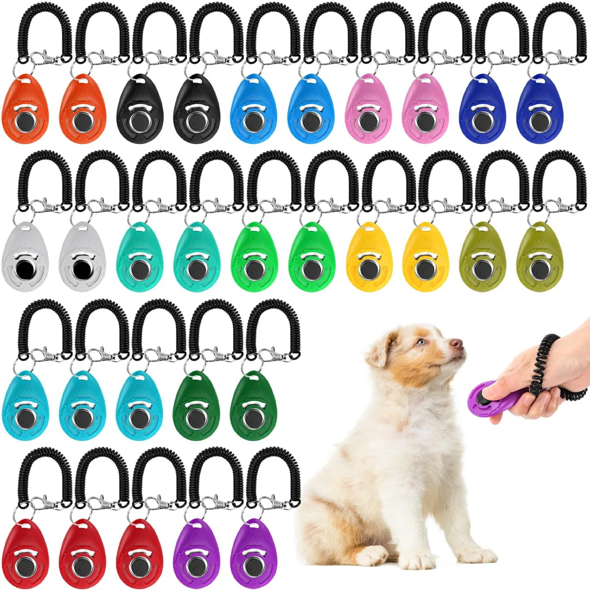 Lawei Pet Training Clicker 30 Pcs 14 Colors 2.38 x 1.58 x .7 in — product photo