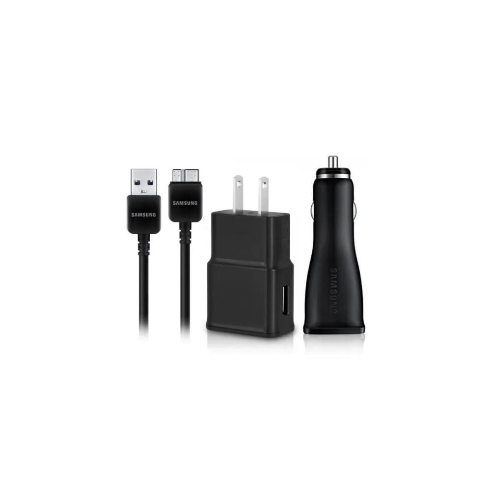 SAMSUNG SAMSUNG USB 3.0 Sync/Charge 1M Cable with Fast Car Charger and Home Charger (Black) — product photo